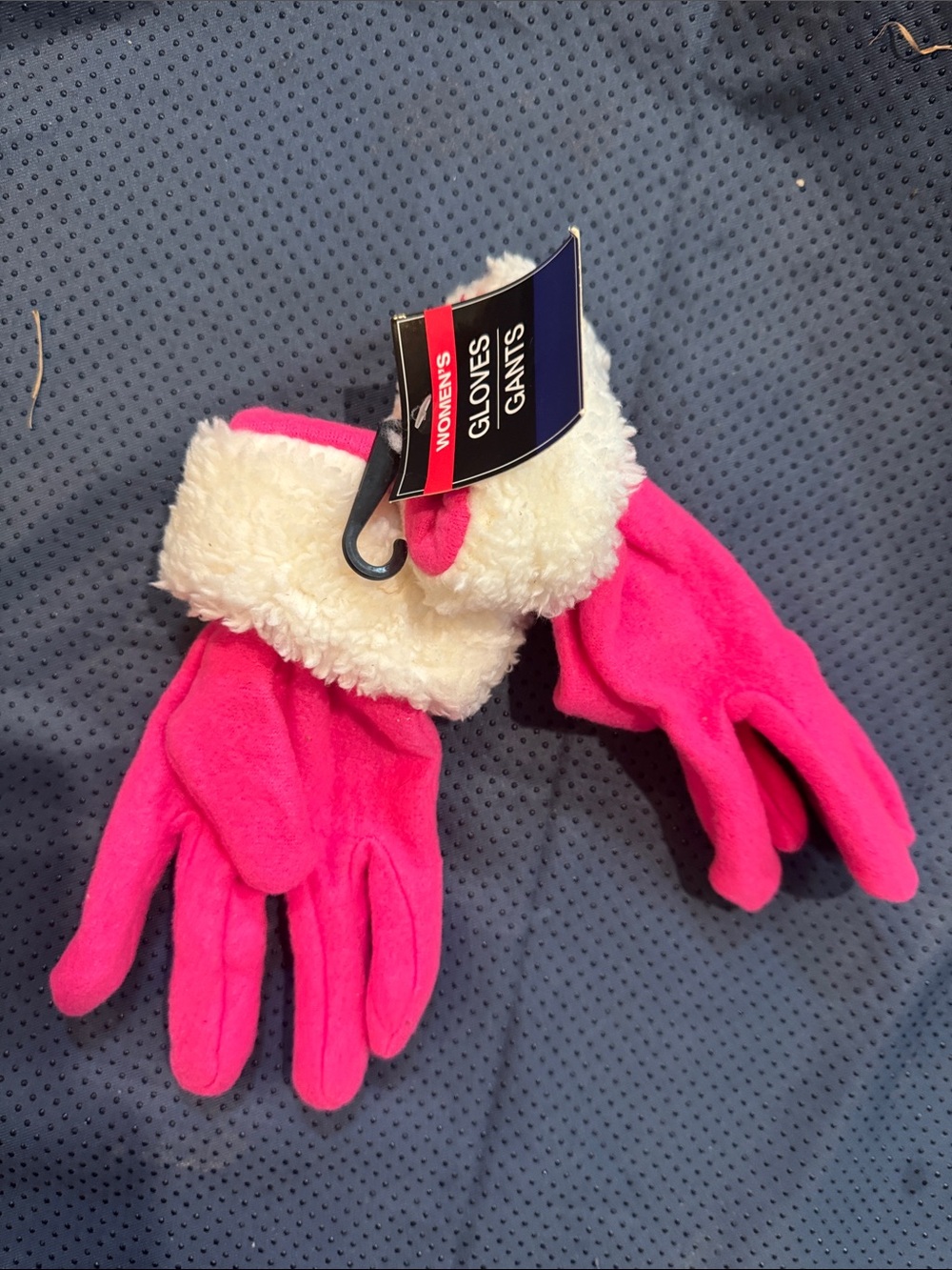 Women's Pink Faux-Fur Cuff Gloves